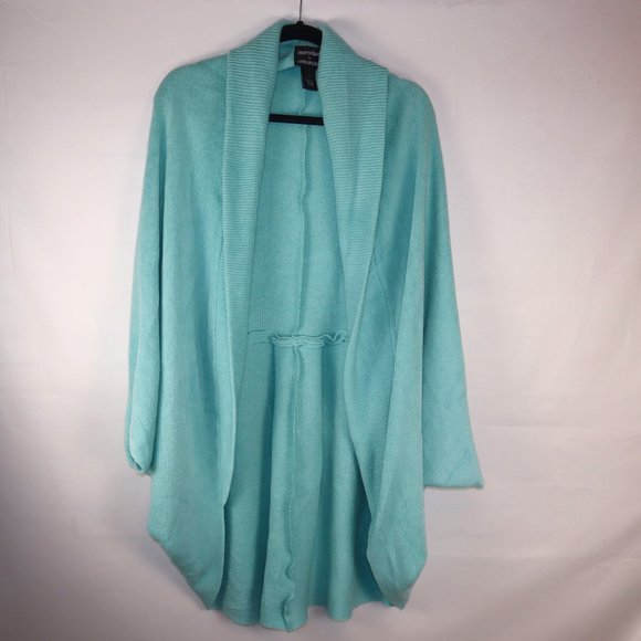 Layers by Lizden Marvelush Turquoise Knit Cocoon Hem Cardigan Women's Size XL/1X - Picture 1 of 12